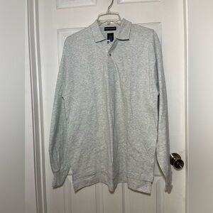 Fruit of the Loom Men's Light Gray Long Sleeve Polo Shirt